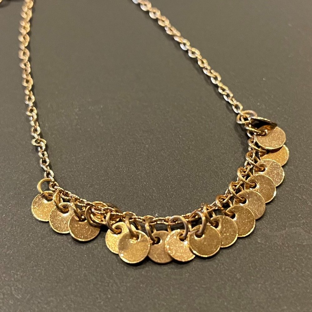 Gold Dainty Circle Charm Bracelet